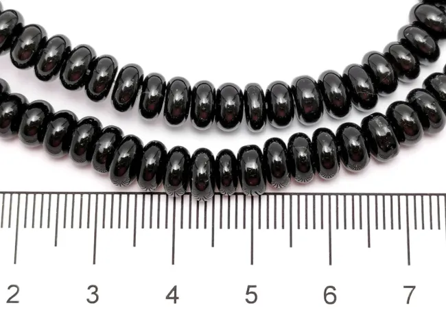 Agate negru rondele 6x3mm (sirag)