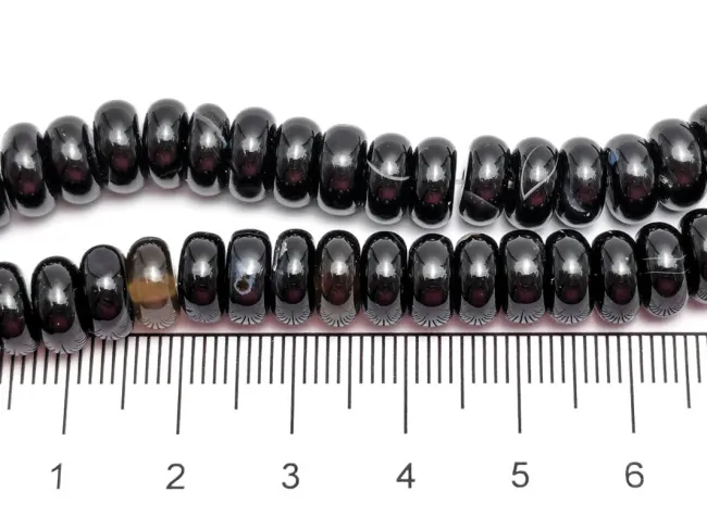 Agate negru rondele 8x4mm (sirag)