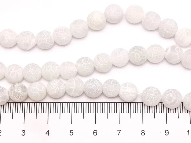Sirag agate crackle frosted 8mm alb