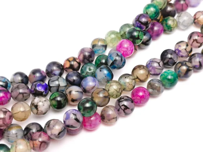 Sirag agate dragon veins sfere 8mm multicolor