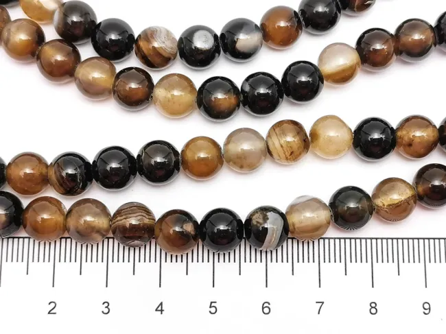 Sirag agate striped sfere 8mm maro