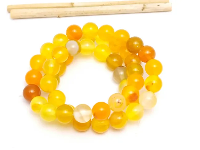 Sirag agate striped sfere 8mm galben portocaliu