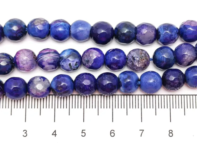 Sirag agate fatetat 8mm albastru mov