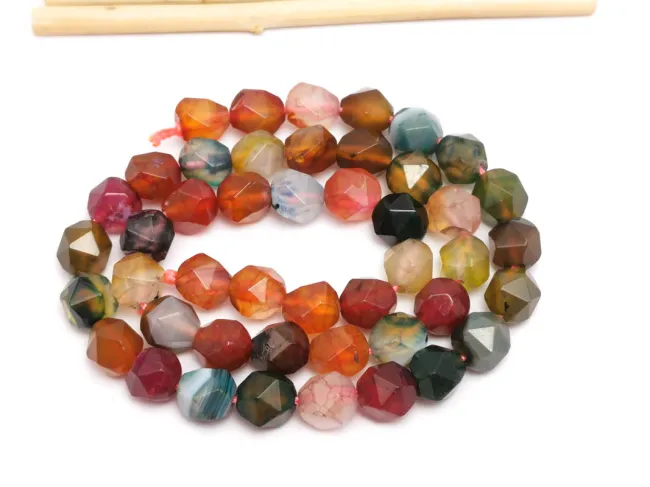 Sirag agate fatetat 8x7mm mix