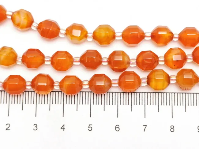 Sirag agate fatetat 8x7mm portocaliu