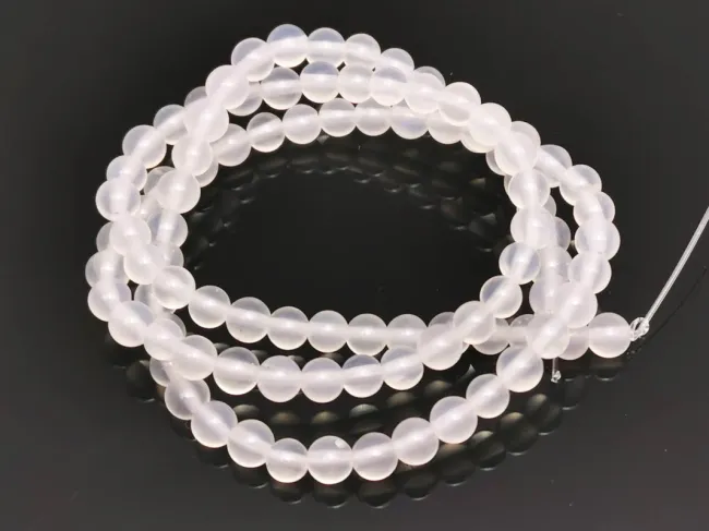 Sirag agate 4mm alb translucid