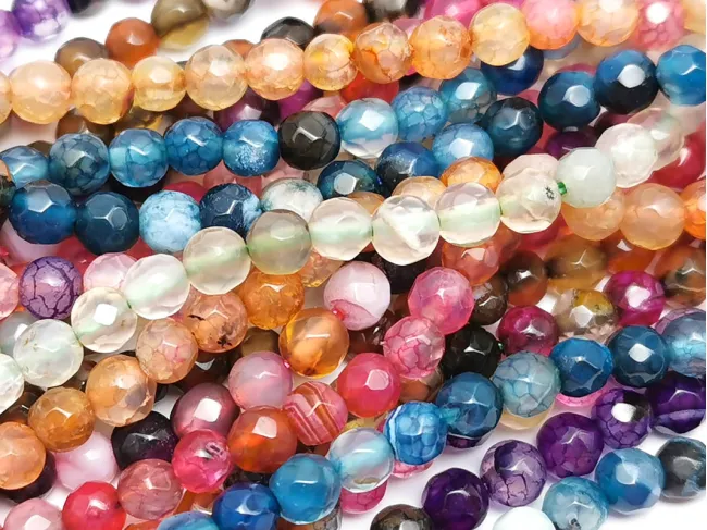 Set 10 siraguri Agate fatetat 4mm multicolor