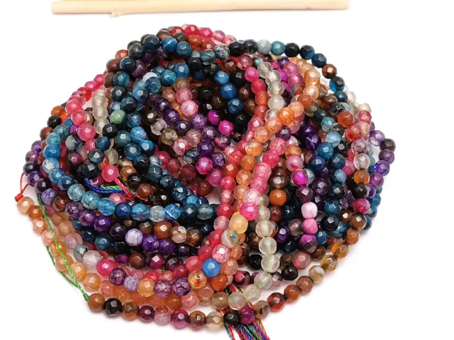 Set 10 siraguri Agate fatetat 4mm multicolor