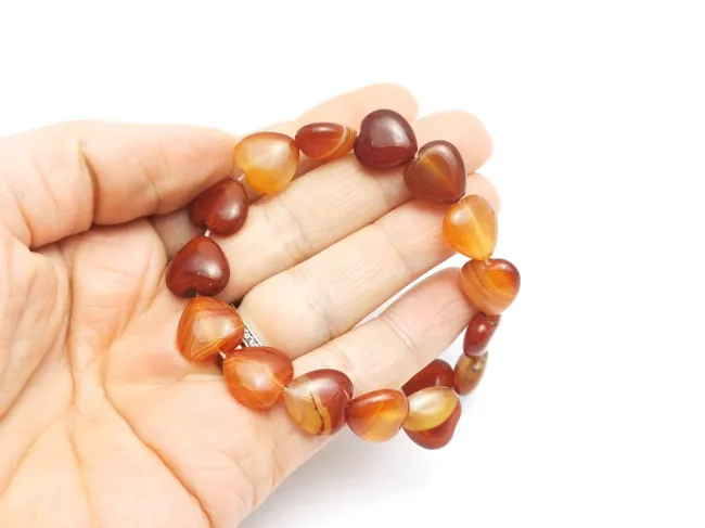 Sirag scurt agate inima 12mm