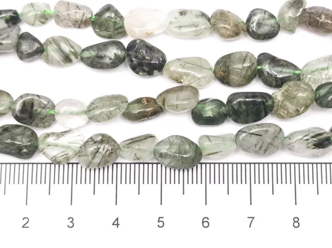 Sirag cuart verde rutilat nugget 10~5x8~5x7~3mm