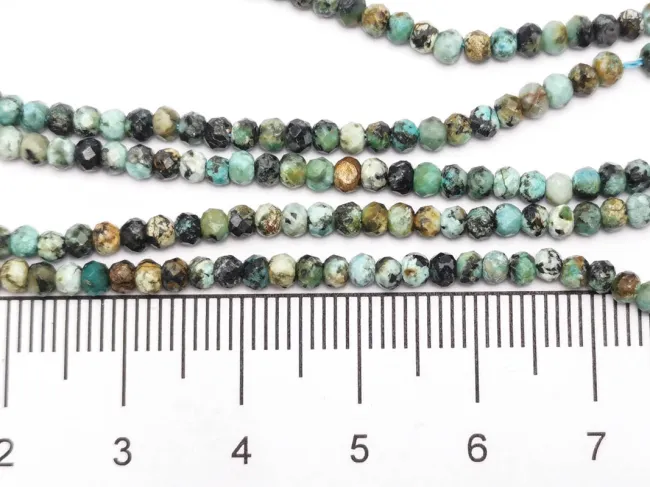 Sirag Turcoaz African rondele microfatetat 3x2mm