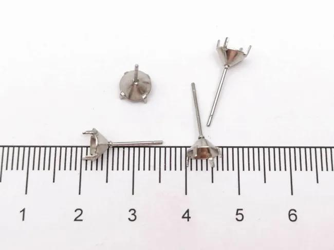 Tortite cercei otel inoxidabil 316 pentru rhinestone de 6mm cu cleme (2buc)