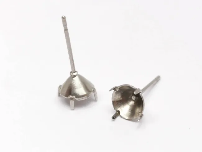 Tortite cercei otel inoxidabil 316 pentru rhinestone de 6mm cu cleme (2buc)