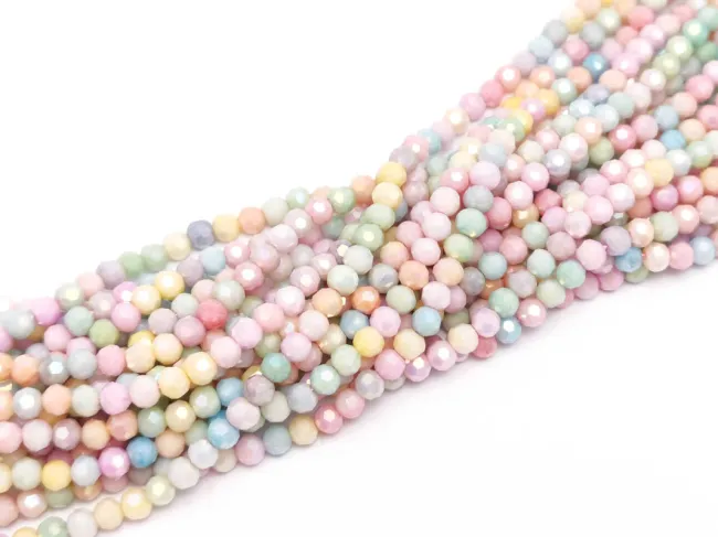 Margele cristal rotund fatetat 4mm mix opac lustered (sirag)