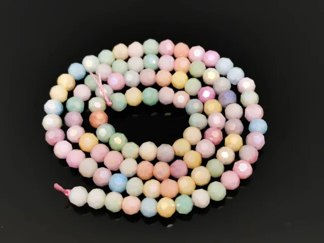 Margele cristal rotund fatetat 4mm mix opac lustered (sirag)