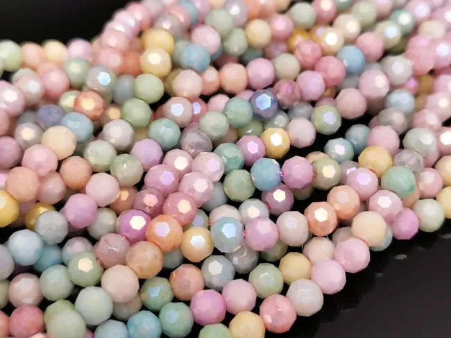 Margele cristal rotund fatetat 4mm mix opac lustered (sirag)