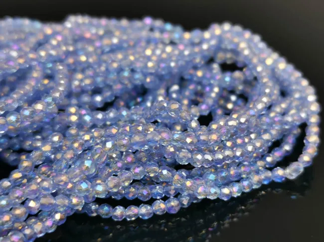 Margele cristal rotund fatetat electroplacat 2mm sapphire AB (sirag)