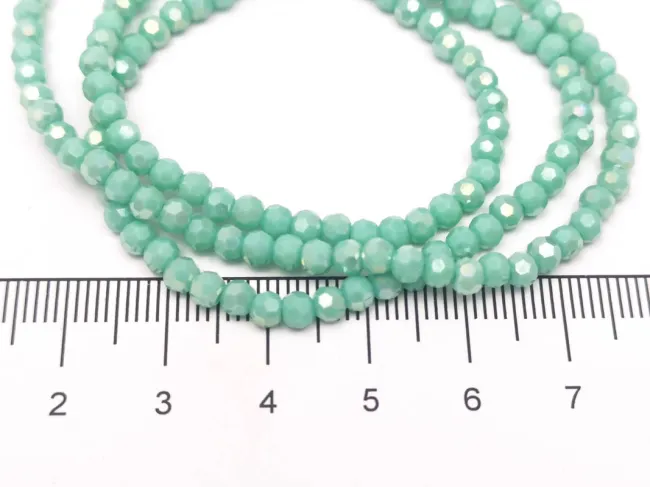 Margele cristal rotund fatetat 3~3.5mm turcoaz opac AB (sirag)