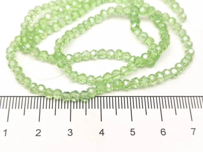 Margele cristal rotund fatetat 3~3.5mm verde deschis AB (sirag)