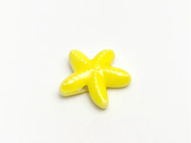 Margele de portelan stea de mare 18~17x6mm galben