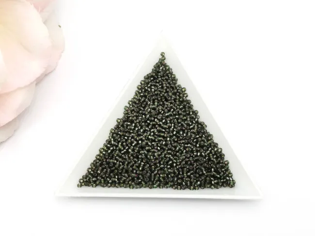 Miyuki Rocailles Rotunde 15/0 Silver Lined Dark Olive (10g)