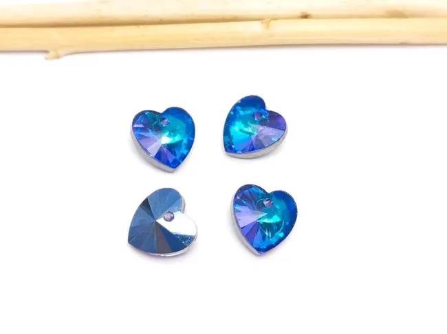 Pandantiv sticla 10mm bermuda blue