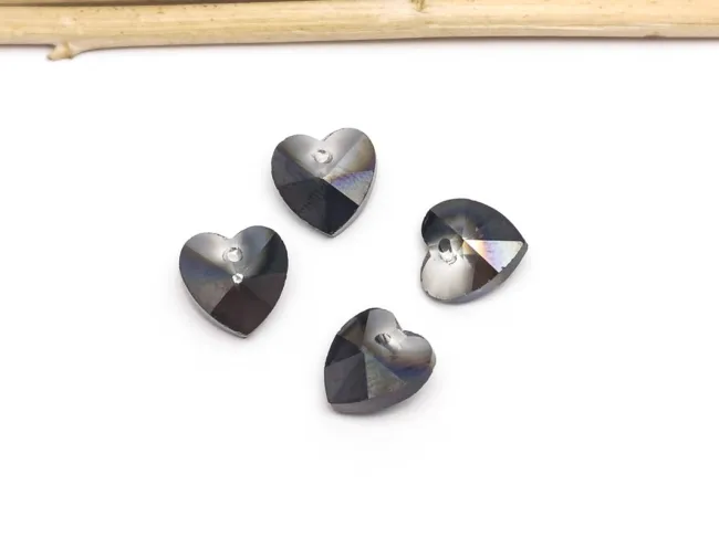 Pandantiv sticla 10mm gri grafit