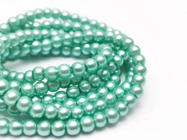 Sirag perle de sticla 4mm turcoaz