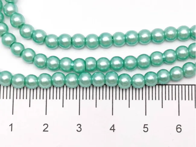 Sirag perle de sticla 4mm turcoaz