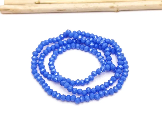 Margele cristal rondel 3x2mm albastru  opac lustered (sirag)