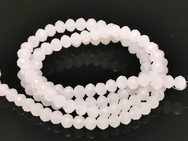 Set 6 siraguri de margele cristal rondel fatetat 4x3mm mix roz