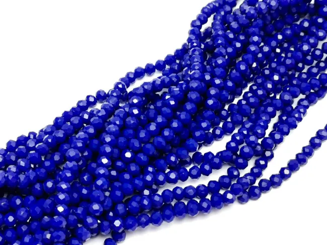 Margele cristal rondel fatetat 4x3mm blue opac (sirag)