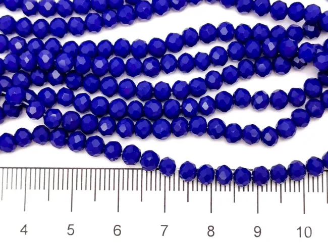 Margele cristal rondel fatetat 4x3mm blue opac (sirag)