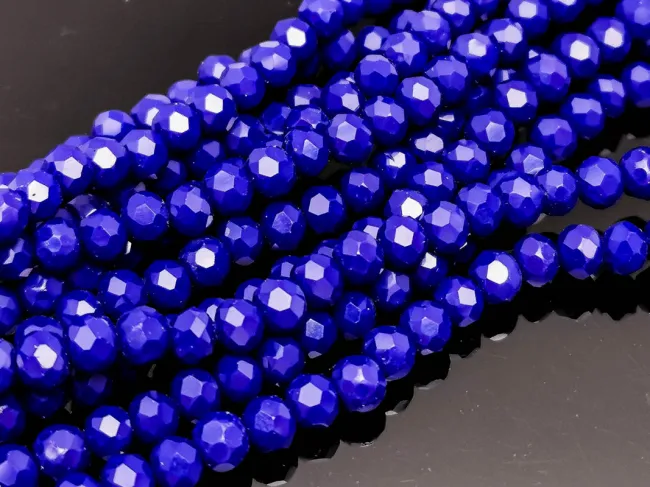 Margele cristal rondel fatetat 4x3mm blue opac (sirag)