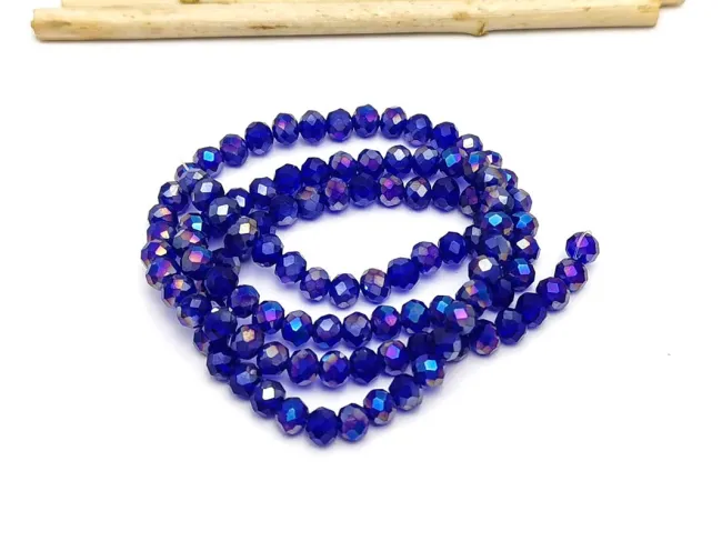 Margele cristal rondel fatetat 4x3mm blue AB (sirag)