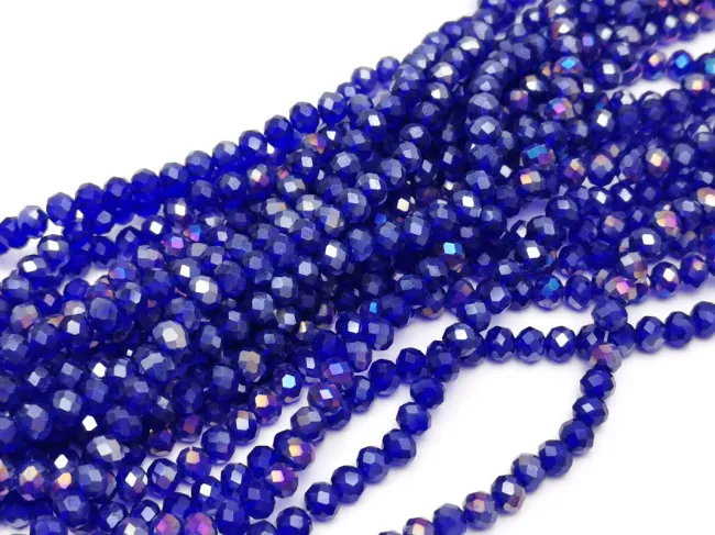 Margele cristal rondel fatetat 4x3mm blue AB (sirag)