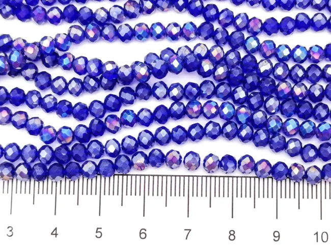 Margele cristal rondel fatetat 4x3mm blue AB (sirag)