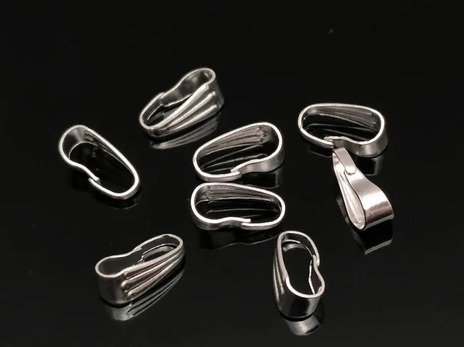 Agatatoare pandantiv otel inoxidabil 304 argintiu deschis 8.5x3.5x4mm (1buc)
