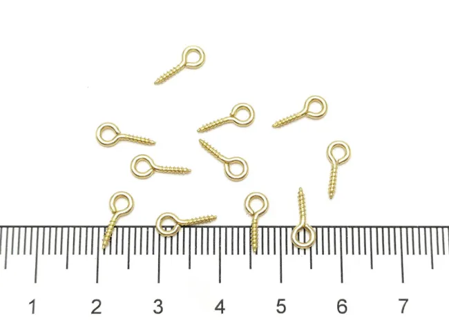 Surub pandantiv otel inoxidabil 304 auriu 10x4x1mm (1buc)
