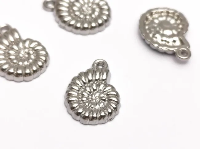 Pandantiv charm scoica din otel inoxidabil 304 - 14x9x2mm