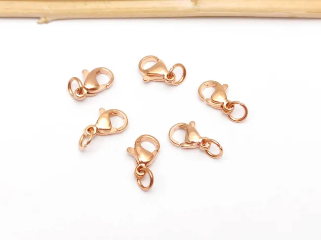 Inchizatoare carabina otel inoxidabil 304 cu za rose gold 10x6mm