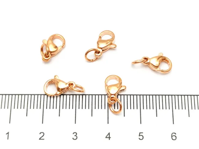 Inchizatoare carabina otel inoxidabil 304 cu za rose gold 10x6mm