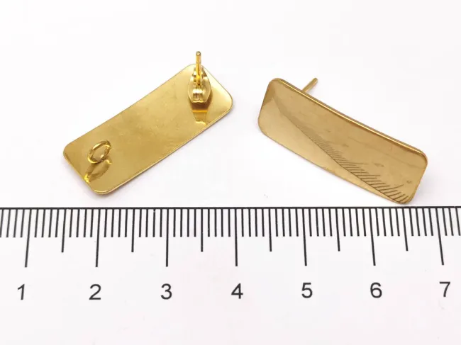 Tortite cercei otel inoxidabil 304 placat IP auriu cu opritor 26x10mm (2buc)