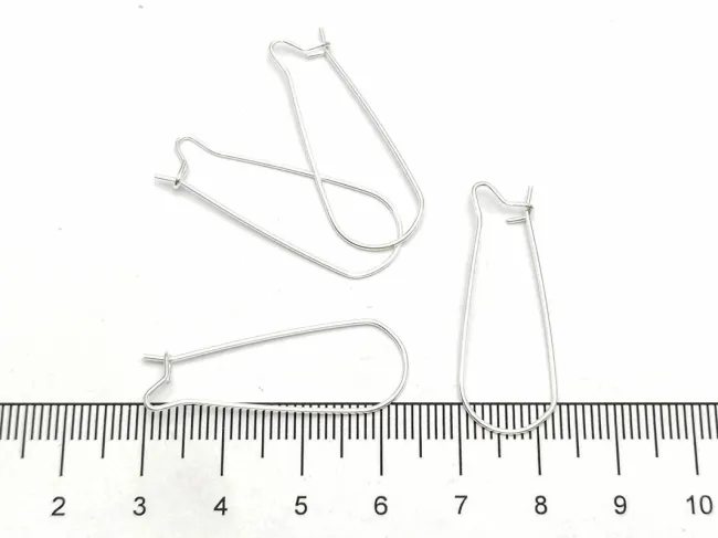 Tortite cercei otel inoxidabil 304 argintiu deschis 39x12mm (2buc)