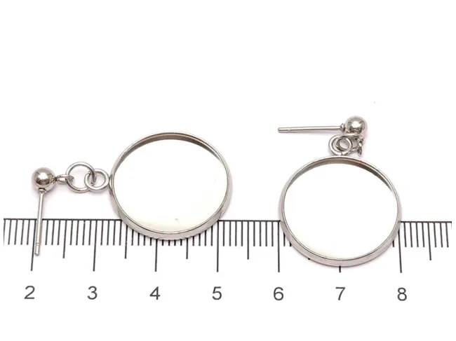 Tortite cercei otel inoxidabil 304 platou 18mm (2buc)
