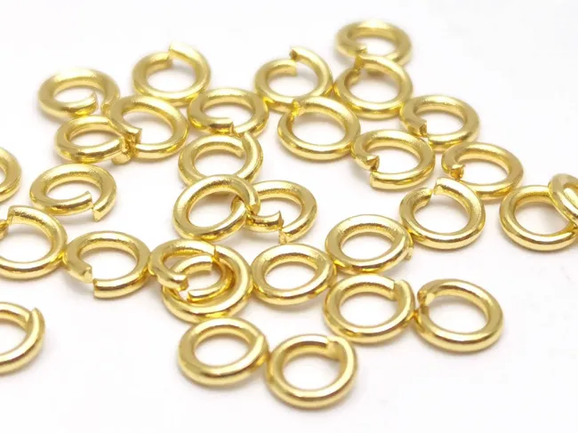 Zale otel inoxidabil 304 auriu 4mm, grosime 0.8mm (10buc)