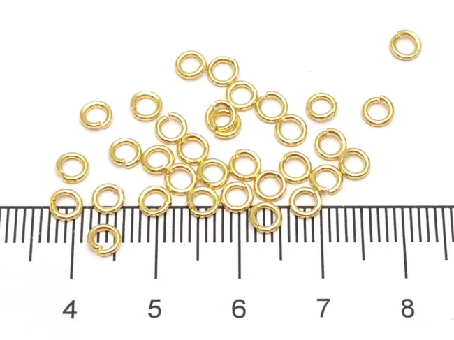 Zale otel inoxidabil 304 auriu 4mm, grosime 0.8mm (10buc)