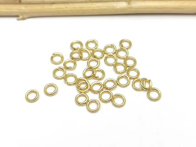 Zale otel inoxidabil 304 auriu 4mm, grosime 0.8mm (10buc)