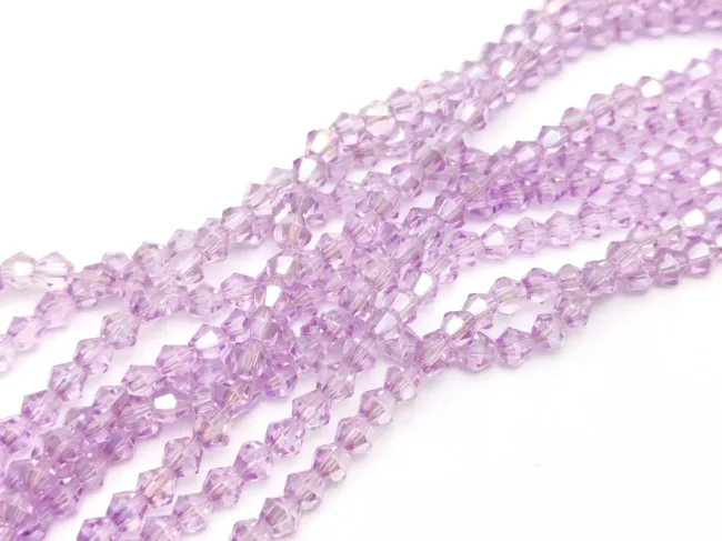 Margele cristal biconic 4mm lila AB (sirag)