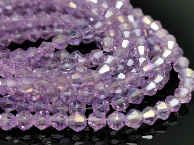 Margele cristal biconic 4mm lila AB (sirag)